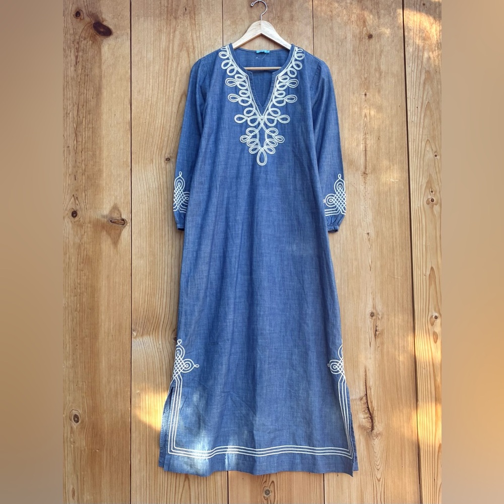 J. McLaughlin EUC Pansy Blue Long Dress Sz Small